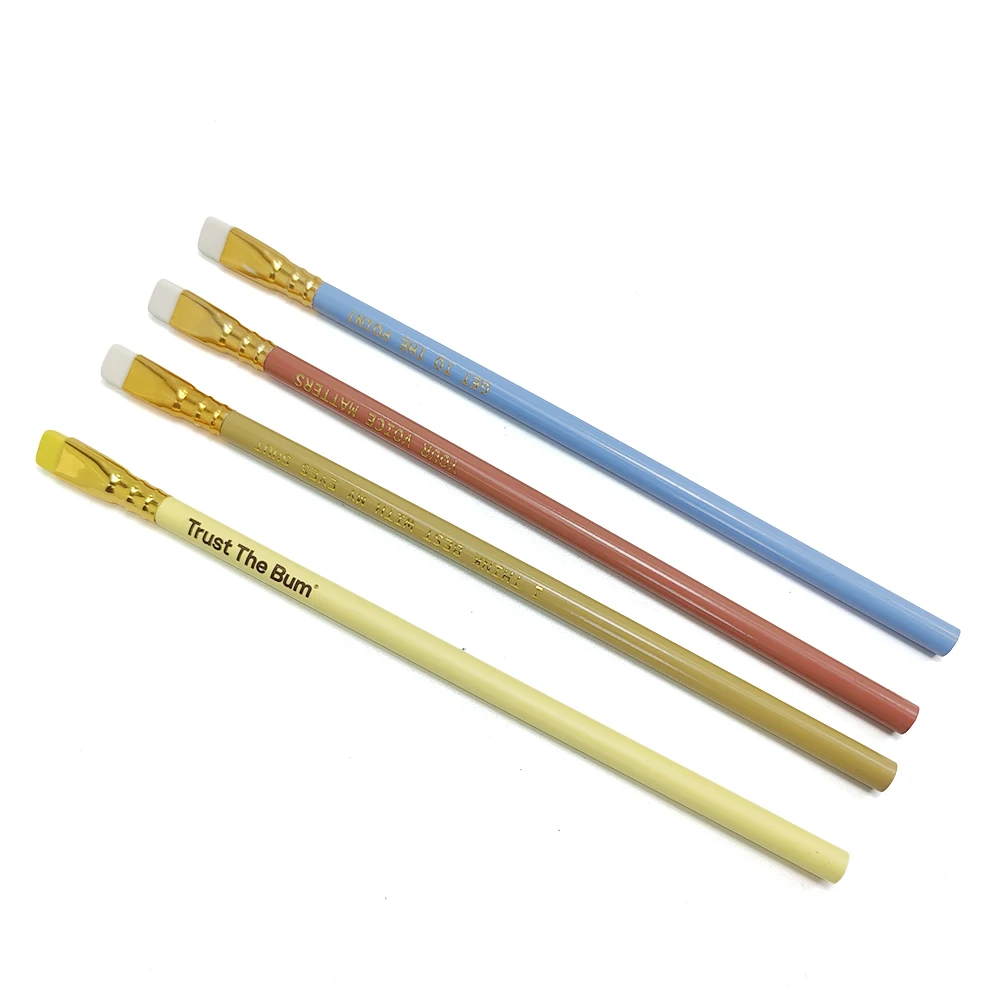 Manufacturer hot wholesale office stationery supplies fashion customized print wood pencils eraser top sketch Pencil With Logo