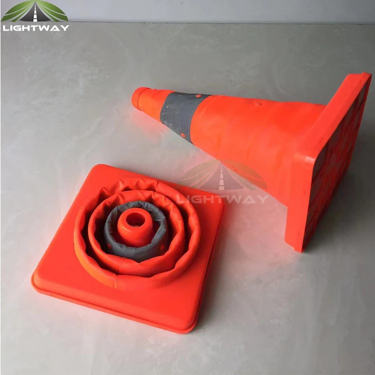 traffic cones suppliers durable warning lights collapsible traffic road cones safety with reflective for sale