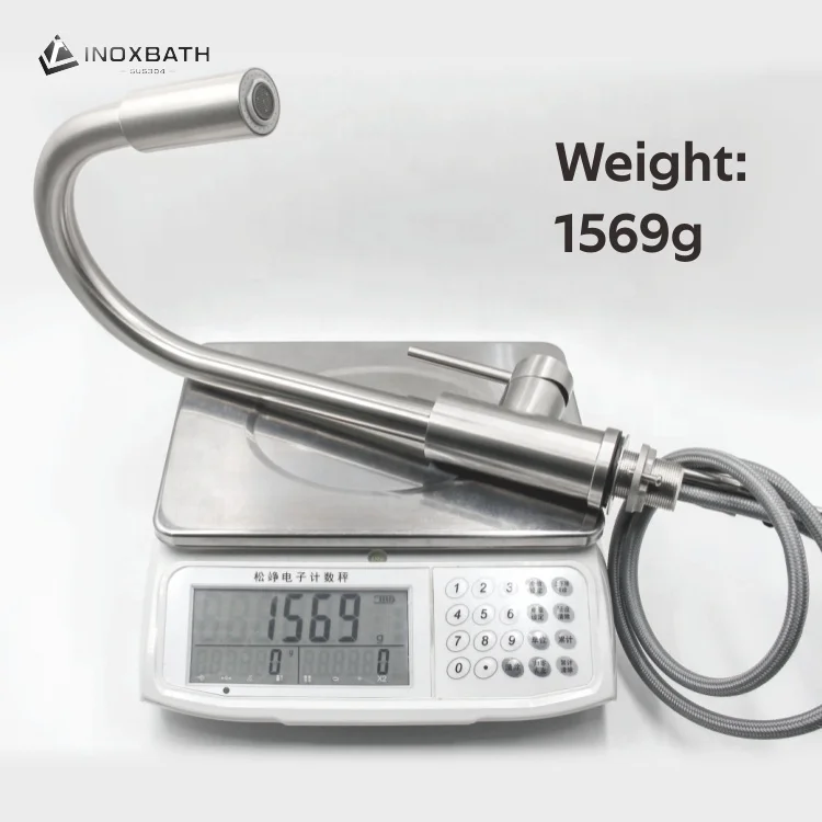 Stainless steel single lever hot and cold water mixer sink faucet kitchen faucets with pull down sprayer