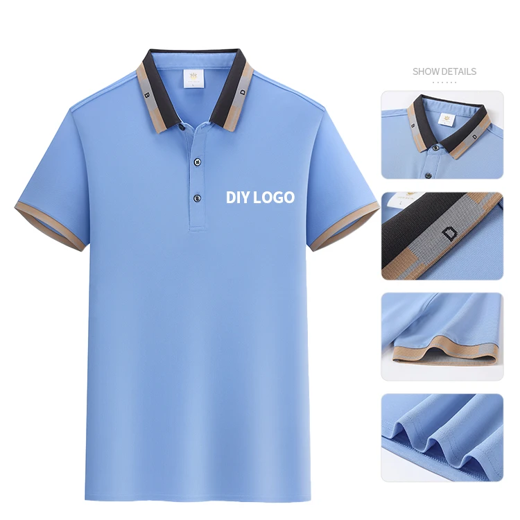 wholesale custom golf polo shirts Short Sleeve business uniform Polo Clothing Men custom polo t-shirt T Shirts with embroid