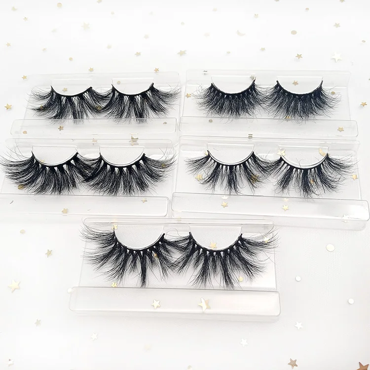 Dramatic  25mm Mink Lashes  Fluffy 100% Real Mink Lashes 3d Natural False Eyelash Wholesale