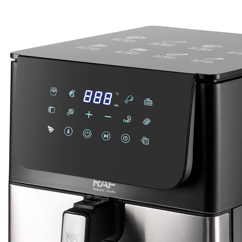 RAF Detachable Basket Stainless Steel Inner 8L Up-down Heating Smart Fryer Oven Fryer Oil Free Electric Digital Air Fryer