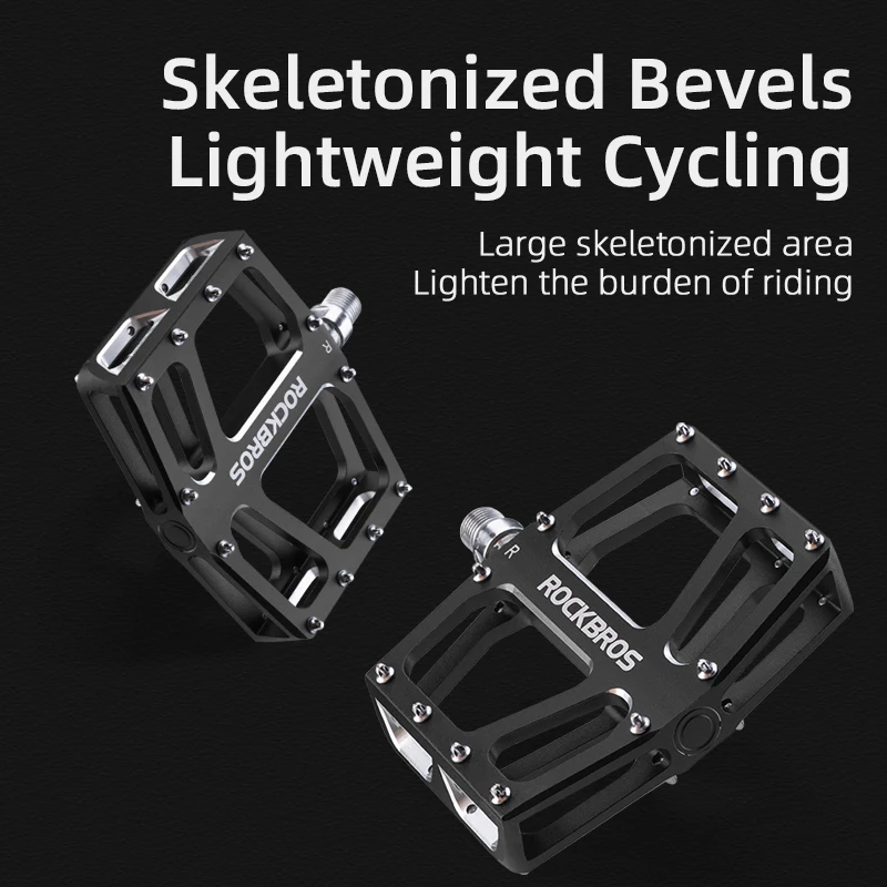 ROCKBROS Bike Widen Platform Pedals MTB Aluminum Alloy Bicycle Parts Cycle Foot Bearing Pedal