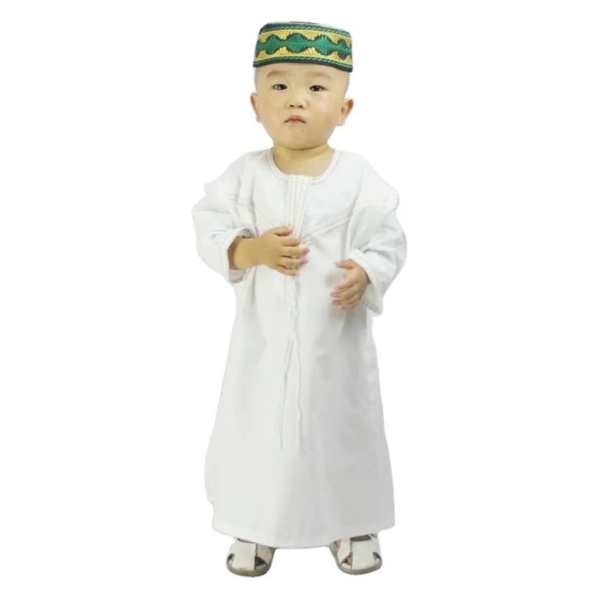 Kids Muslim Clothing Islamic Abaya Dubai Kaftan Muslim Jubba Thobe Eid Mubarak Prayer Toddler Boys Robes