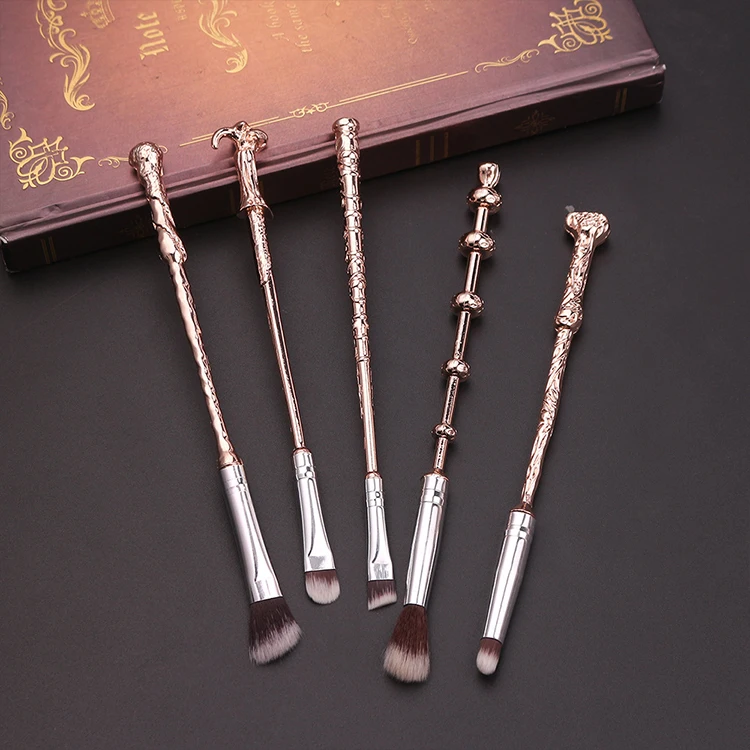 Wholesale Japanese Cartoon Magical World Harry Metal Cosmetic Beauty Tool 5pcs Eye Shadow Makeup Brush Set