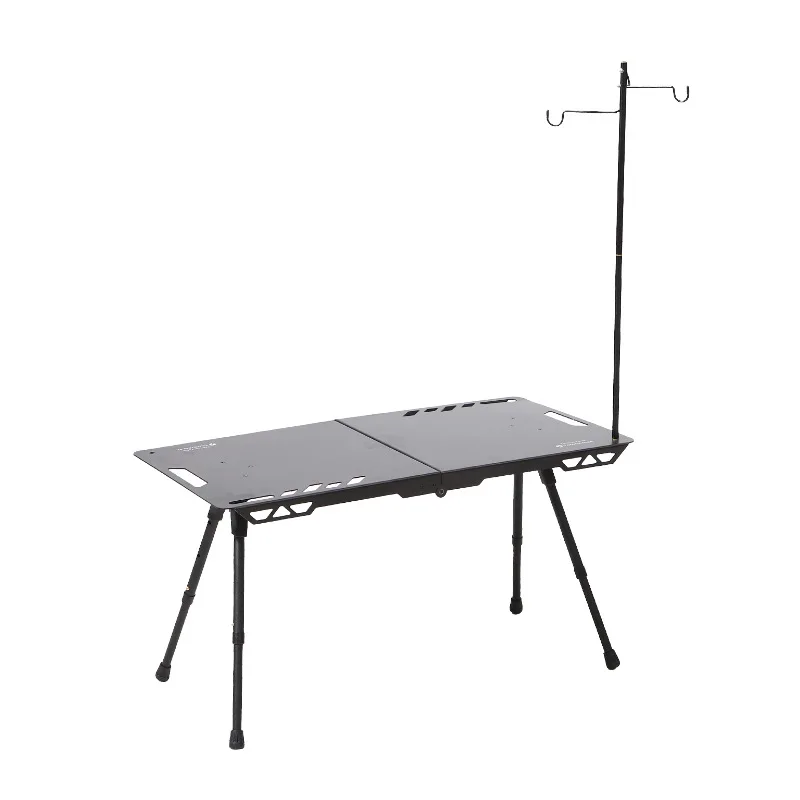 KingGear Outdoor Camping IGT Tactical Table Aluminum Alloy Picnic Table Lightweight Folding Table with Lamp Holder