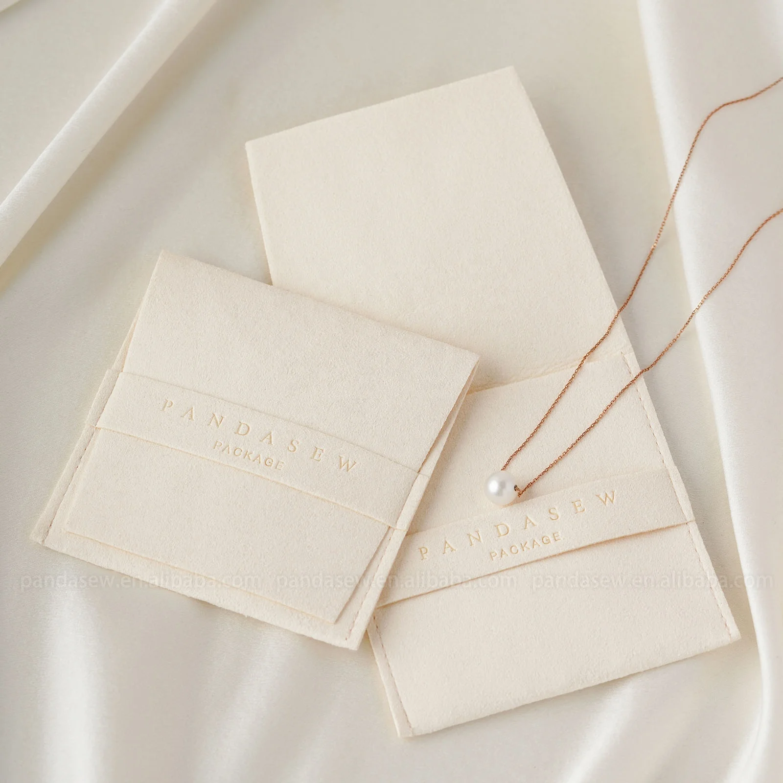 PandaSew microfiber thickened jewelry bags earrings necklaces ring jewelry storage gift packaging with custom logo