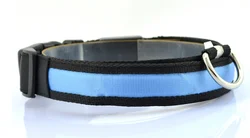 Custom logo adjustable usb rechargeable led nylon pet dog collar