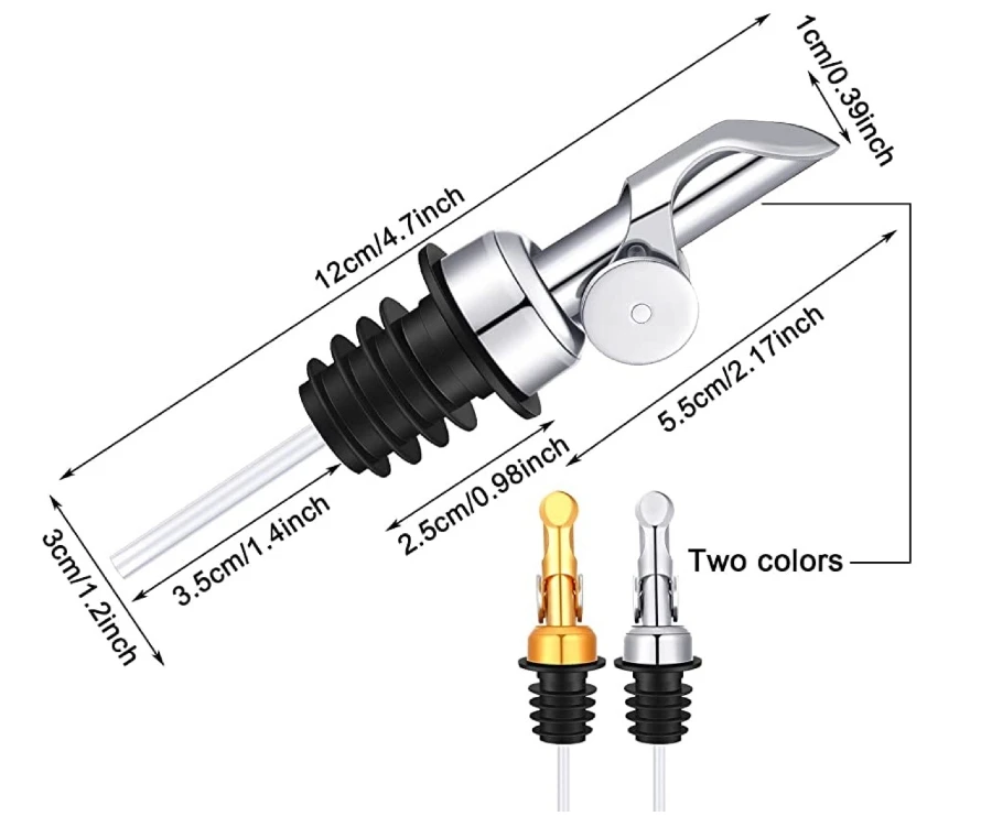 Bar Cocktail Whisky Drink Control Speed Spout Oil Bottle Aerator Rose Gold Black Stainless Steel Wine Pourer