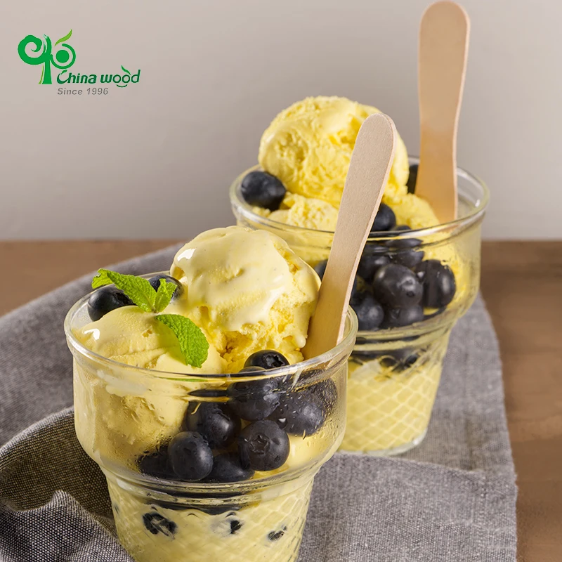 Yada Natural Birch Wooden Ice Cream Spoon Disposable Magnum Ice Cream Stick Suitable for Automatic Machine
