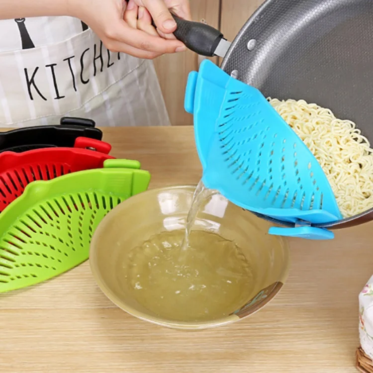 durable Silicone food strainers clip on colander fits All Pots and Bowls