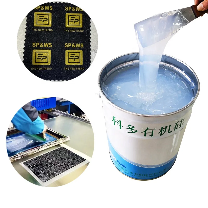factory made Liquid clear Silicone Textile Printing Sublimation Ink For Various Cotton Fabric Embossing Silicone Screen Printing
