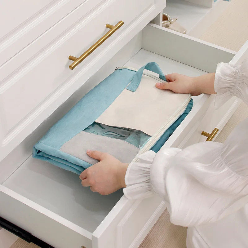 Wholesale High Quality Eco-friendly Square Underbed foldable Storage Bag Cloth Storage Quilt Bag