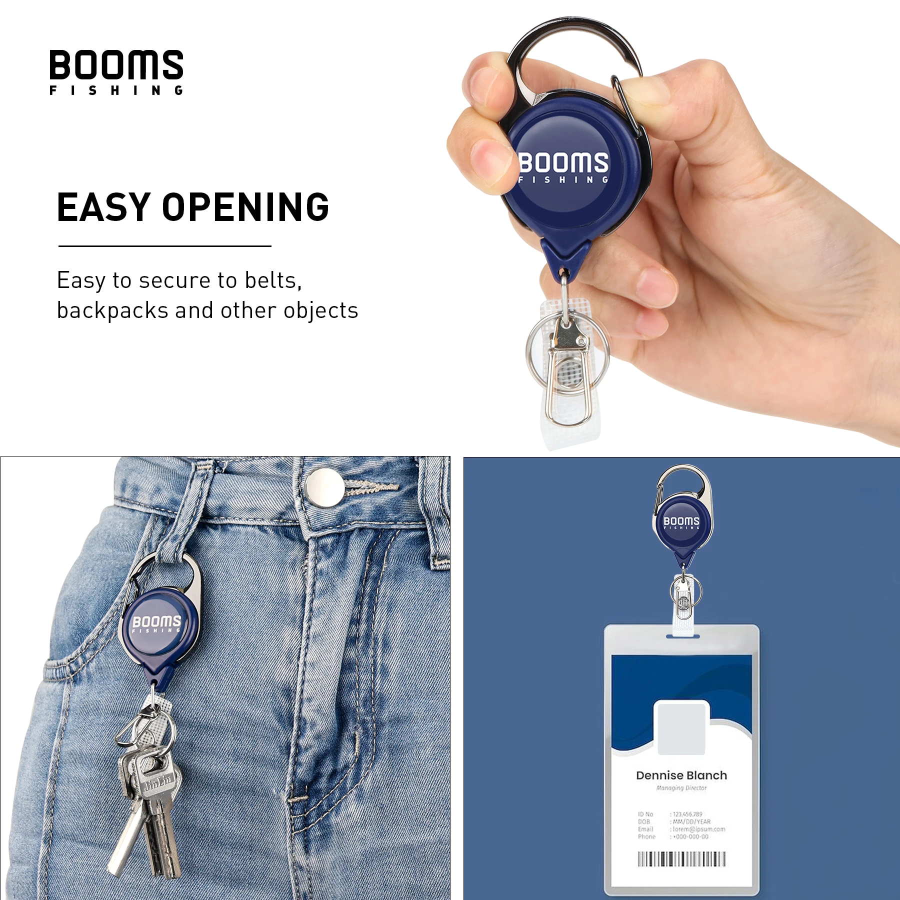 Retractor Keychain 4.1in Retractable Reel Badge Holder Tool Key Ring Horseshoe Buckle ID Badge Clasp RG1 Tether 3 PCS in Pack