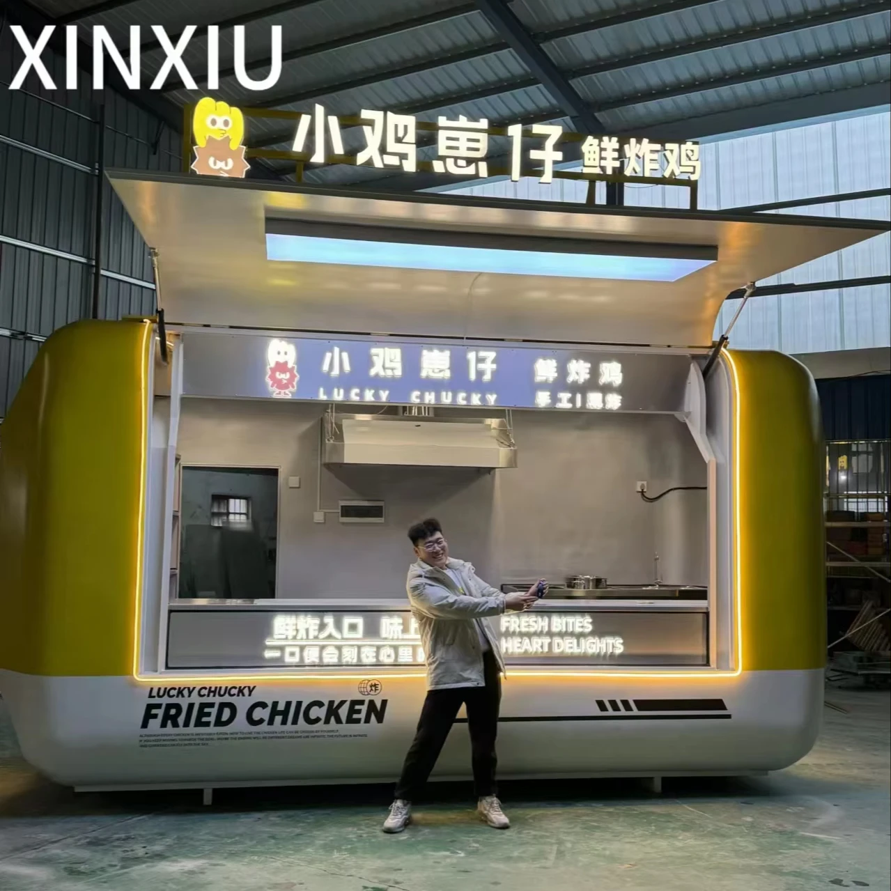 New Mobile Modern Fast Food Vending Trailer Truck for Sale Pink RED Black Yellow Green Mobile Restaurant Car Restaurant