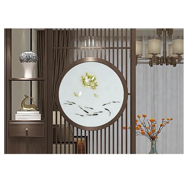 
Bamboo landscape painting Chinese screen porch double sided embroidery room dividers 