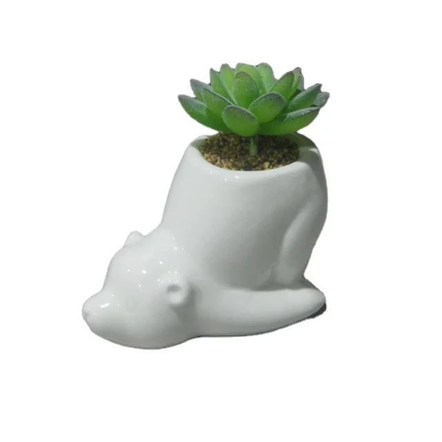 Funny Bear planter for Small plant ,Ceramic home decor  flowerpots Flower plant pots accept customization