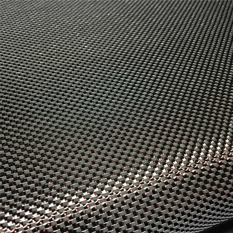 High Quality 3K green Fine Silk Twill Mixed Carbon Fiber Fabric Roll glitter Carbon Hybrid Fabric