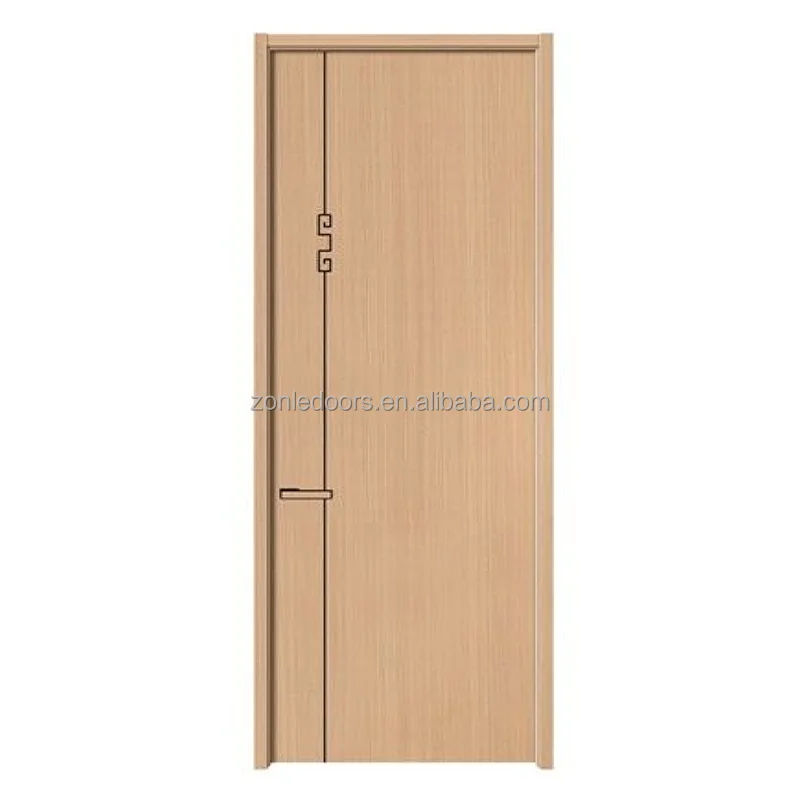 China Cheap Luxury Turkish Latest Simple Design Wood Double PVC MDF Interior Wooden Slab Door For House with smart lock