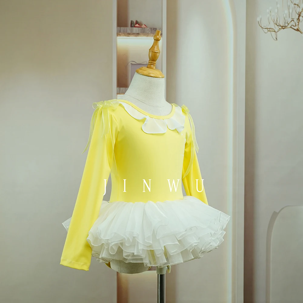 Hot sales popular new arrivals yellow cute nylon girls dance leotards ballet trainingwear manufacturer