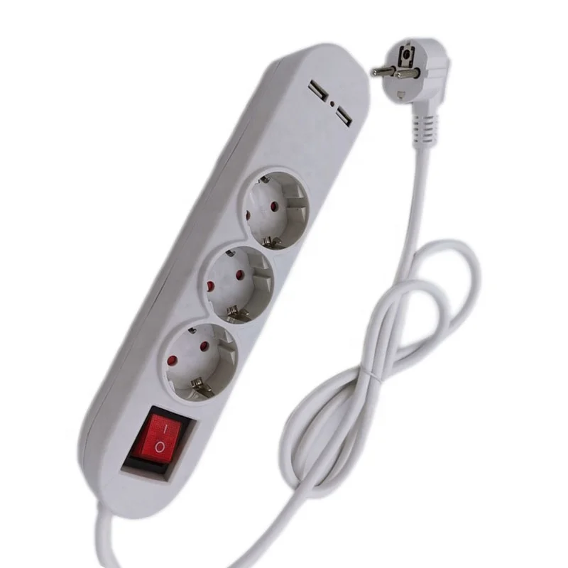3 входа в розетку usb-зарядное устройство по стандартам ЕС удлинитель с выключателем