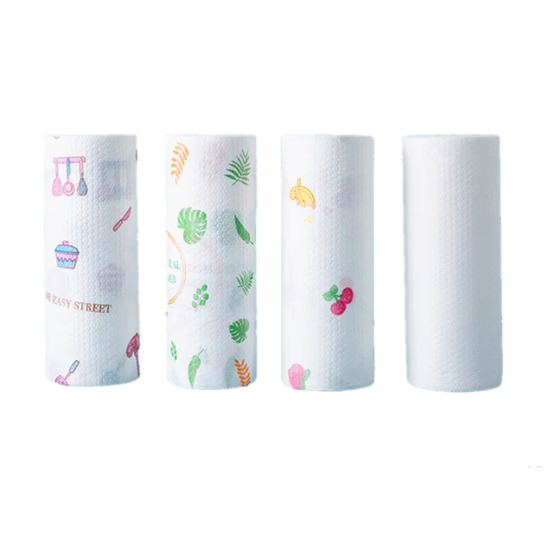 Wholesale Reusable Wood Pulp Lazy Rag Kitchen Towel Dish cloth Hand Food Wipes Dry Wet Use Kitchen Towel Cloths