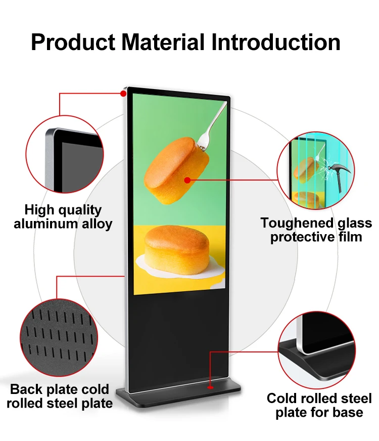 43inch floor standing vertical touch screen lcd advertising digital signage machine