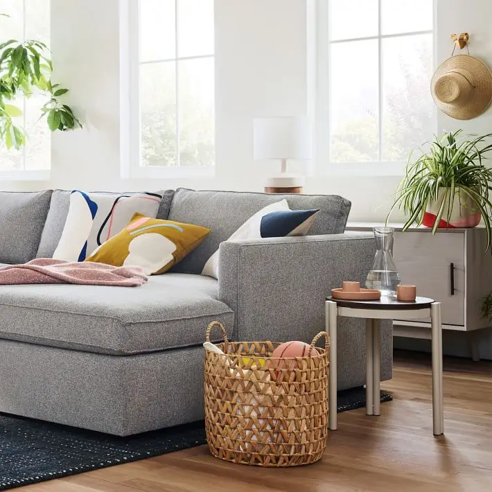 Wholesale Woven Zigzag Water Hyacinth Basket Laundry Basket For Home Plant Pots Decorative Basket For Garden