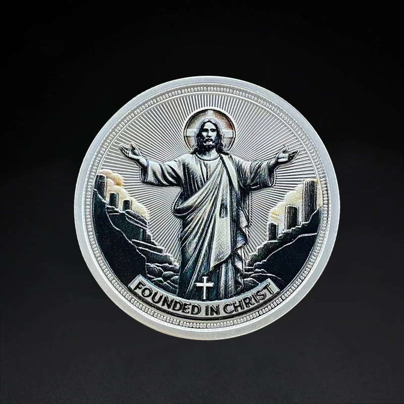 Xun Xin Custom Metal Jesus Christ Coin Souvenir Christian Cross Knight Templar Red Cross Challenge Coin Medallion Religious Coin