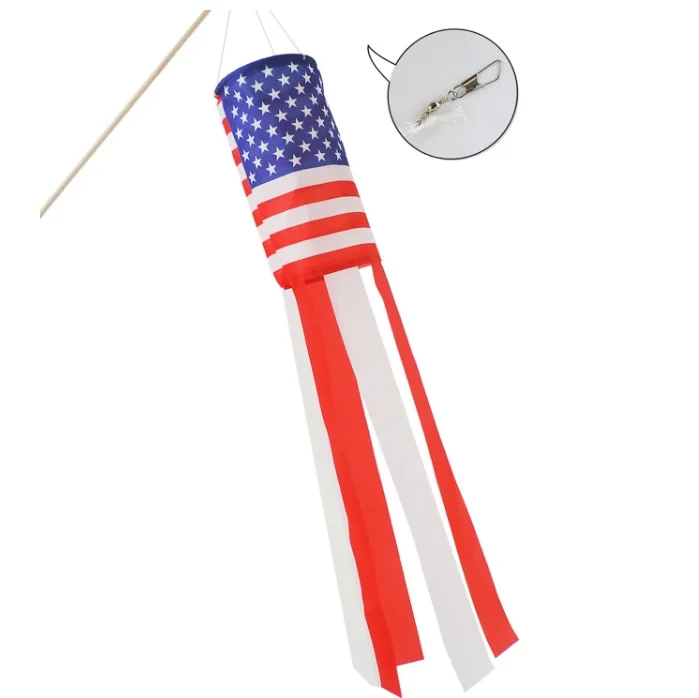 Cheap Price Vivid Color US Column Windsock American Flag Wind Sock