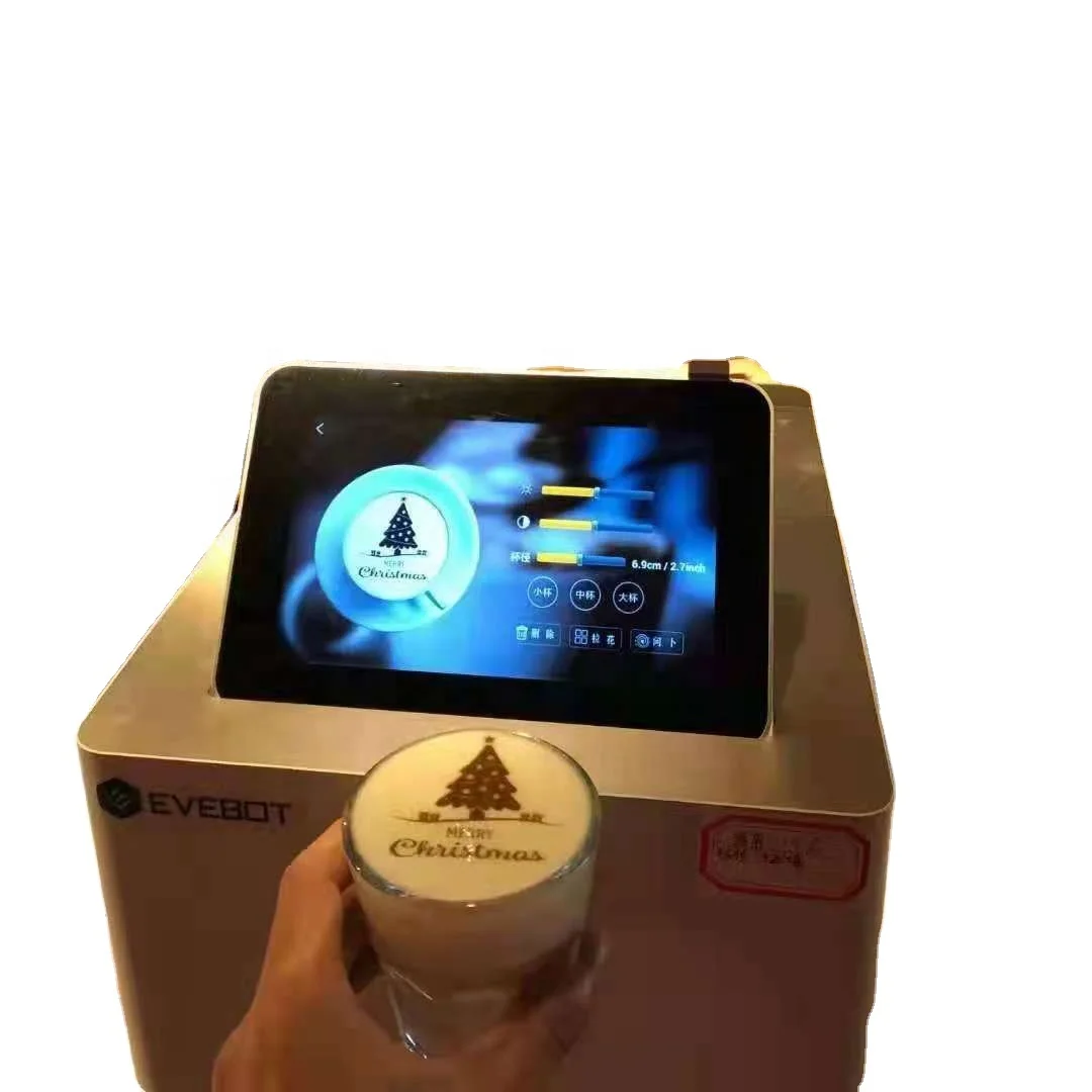 Macas 2021, кофейный продукт, съедобные чернила, печать на кофе, пена, капучино, художественный принтер с использованием съедобных чернил, принтер, машина