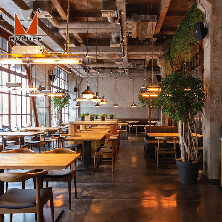 Particular Original style Hotel long table dining set One-stop decoration furniture wooden restaurant sets