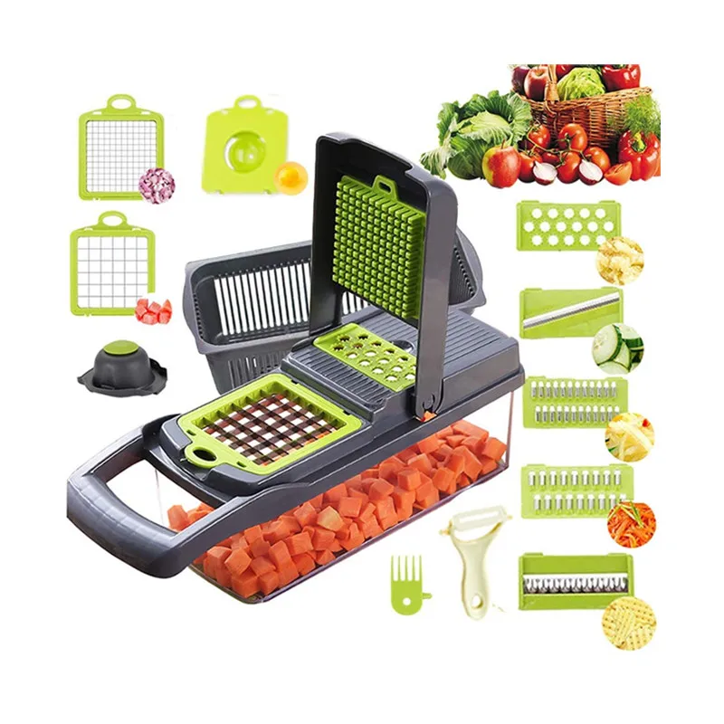 
Vegtable Chopper Vegetable Cutter Slicer with Container Household Kitchen Cutter 