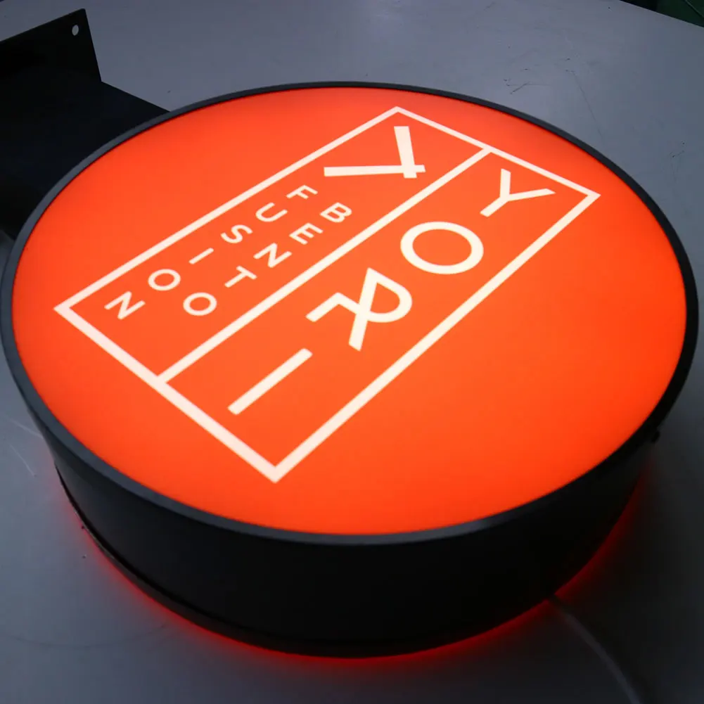 SRY Factory Wholesale Custom Restaurant Cafe Led Illuminated Sign Led Light Box Signage Projecting Sign