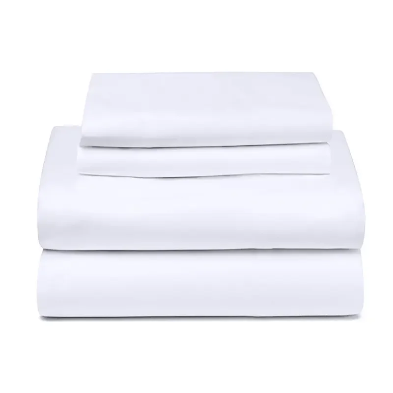 200TC 300TC  400TC Premium Plain 100% Cotton Satin White hotel bedsheet fabric in roll for making Bed Sheets Bed Linen