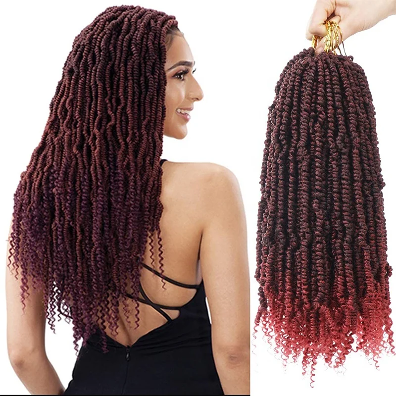 
Bomb Twist Crochet Hair 18 Inch Crochet Braids Pre-looped Mini Passion Twist Braiding Hair Synthetic Hair Extension 