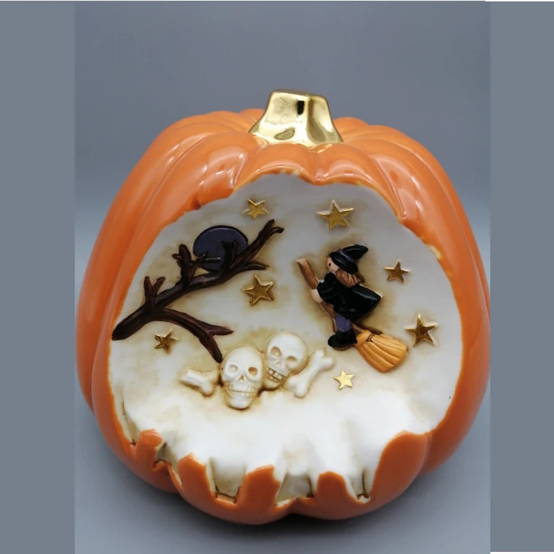 Halloween artificial ceramic decor porcelain pumpkin for sale