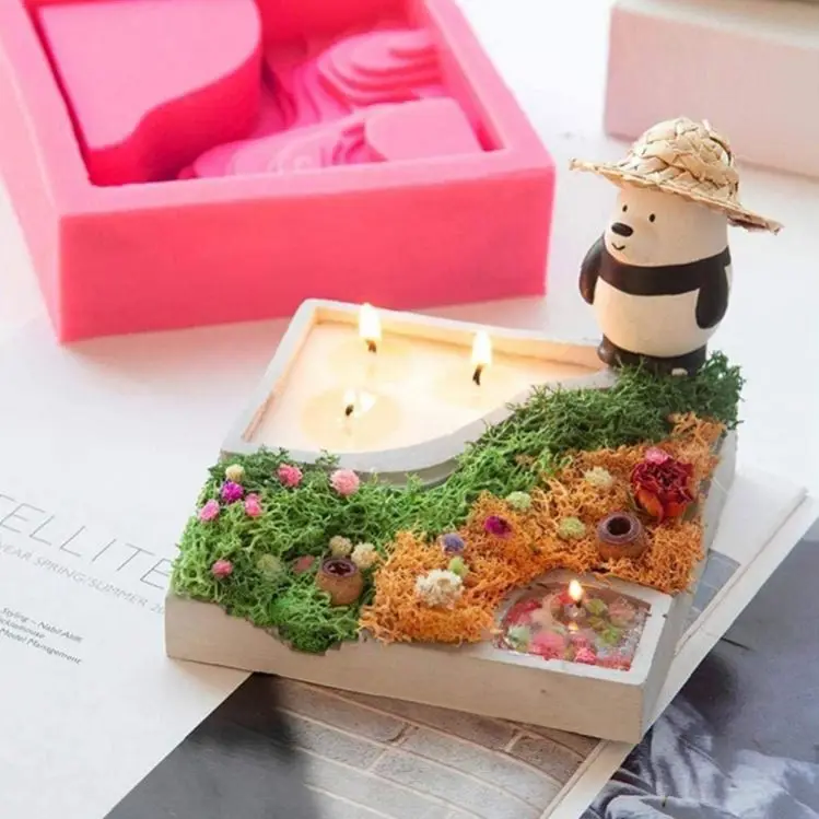 GYF Planting Vase mold Flower pots Candle silicone resin molds For Concrete Clay Gypsum Ashtray