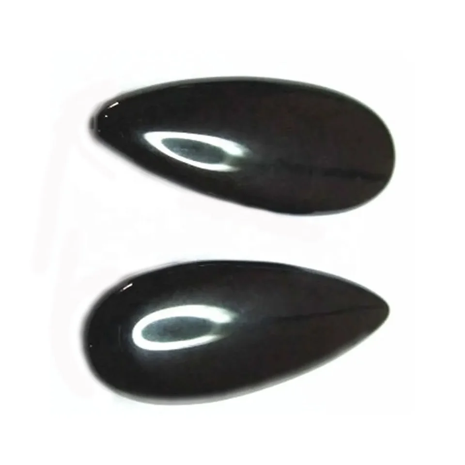 Black Onyx  10x14x5mm pear shaped Black Onyx cabochon loose stones