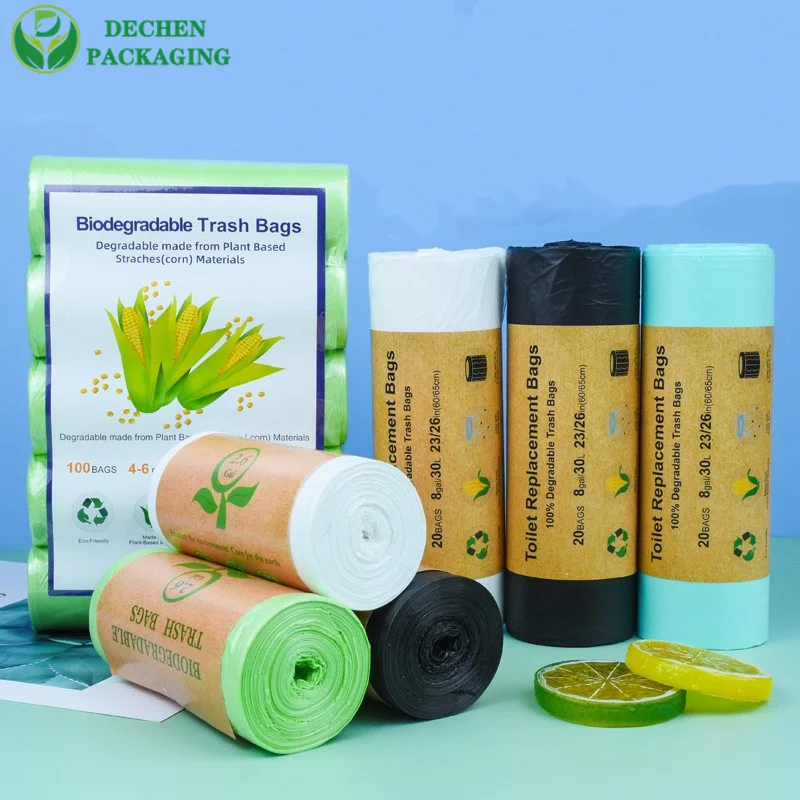 Trash Bag in Spanish Bioplastic Garbage Bags Compostable Green Bin Liners