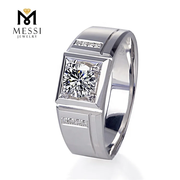 Messi Jewelry high quality 14k gold jewelry wholesale  AU750 mens moissanite rings