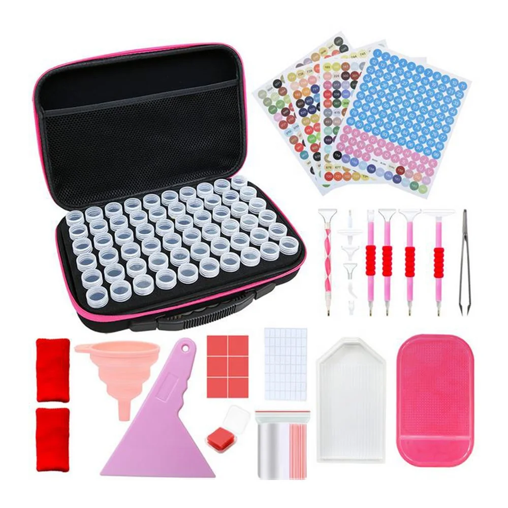 Diamond Dot Art Organizer Tool Set DMC Stickers Multi Pen Diy Diamond Painting Tools Accessories Storage Box