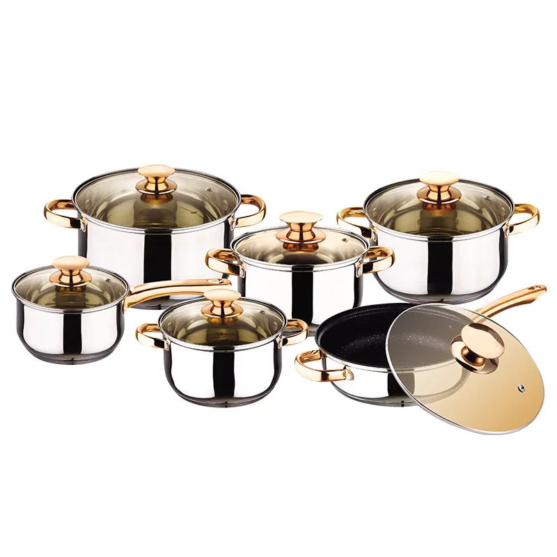 12 Piece Stainless Steel Kitchen Cookware Set