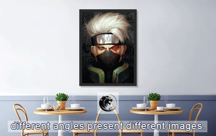 Wholesale Custom Japanese manga Cartoon poster dbz naruto shippuden Hatake Kakashi poster 3d wall picture 3d motion lenticular