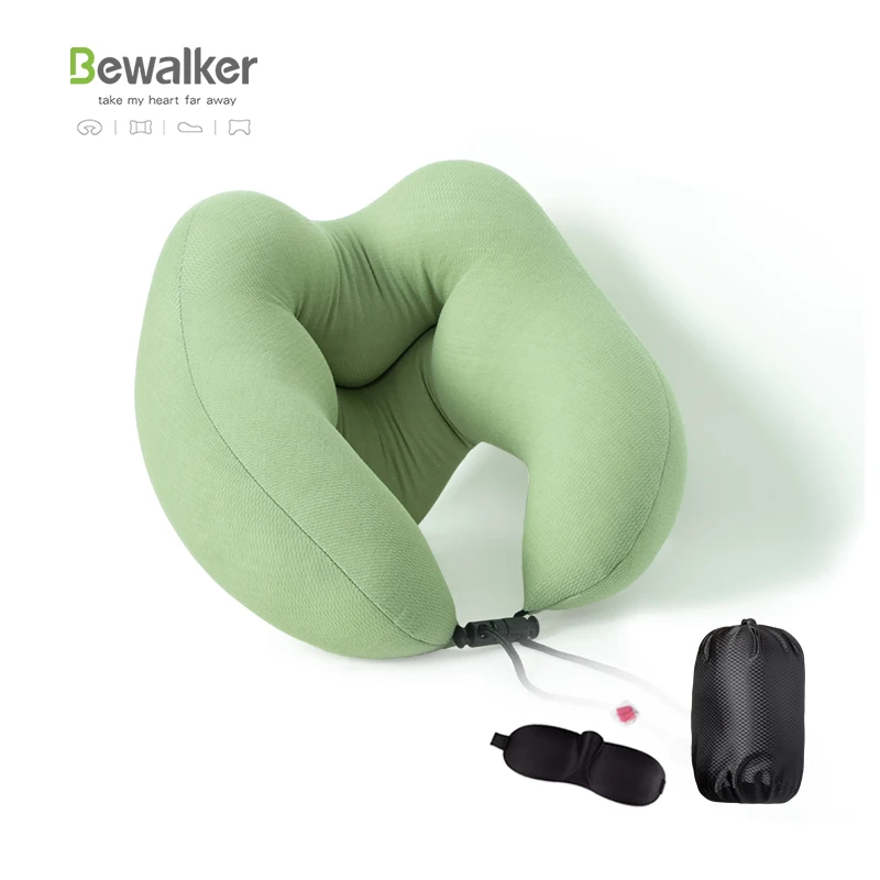 Custom Logo Packaging Portable U-Shape Neck Travel Pillow for Adjustable Flight Microbeads Filling Pillow Low Price