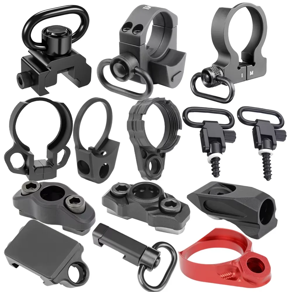 Custom tactical qd quick detach push button sling swivel adapter mount