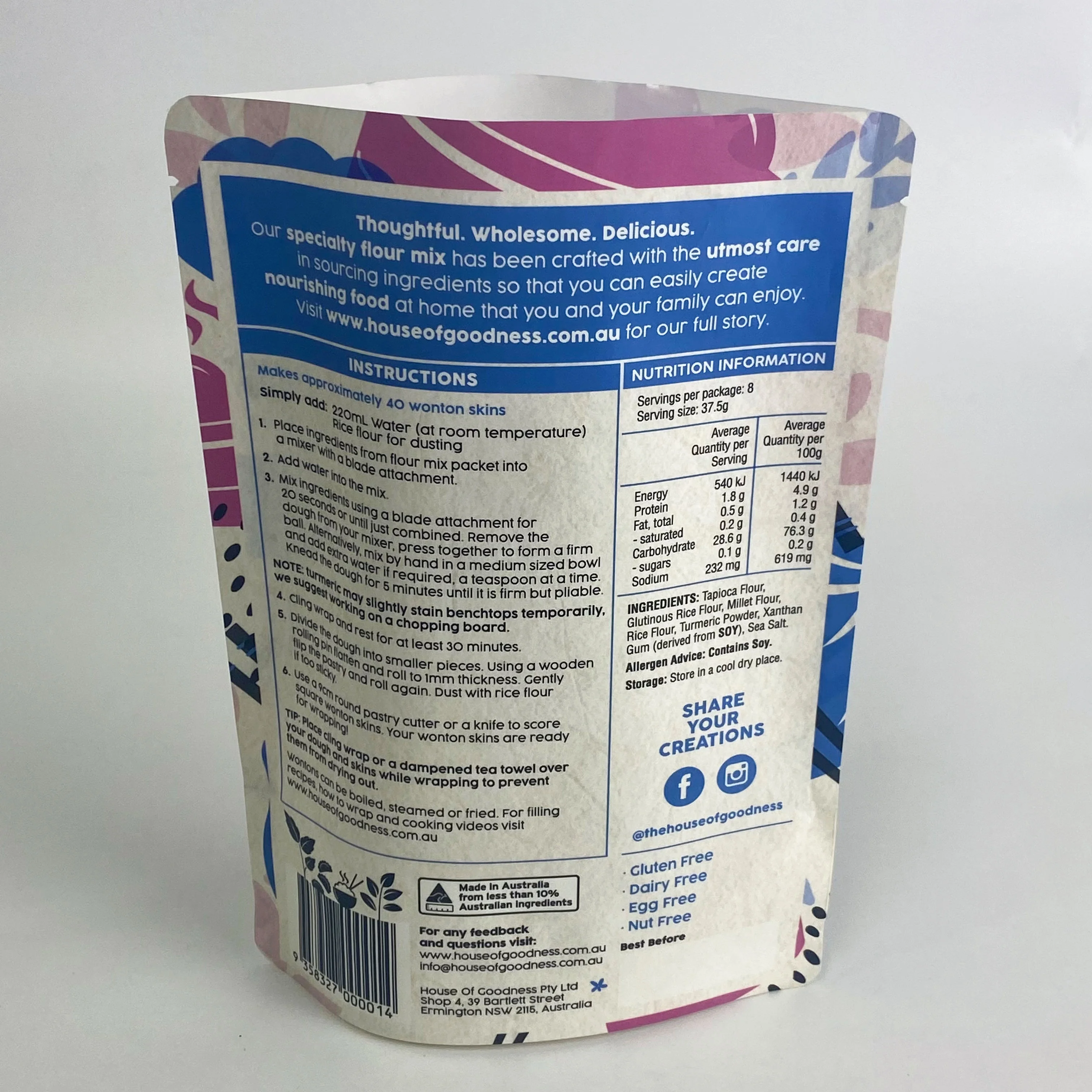 Customized Plastic Packaging Bag Food grade PE disposable for dumpling/frozen food