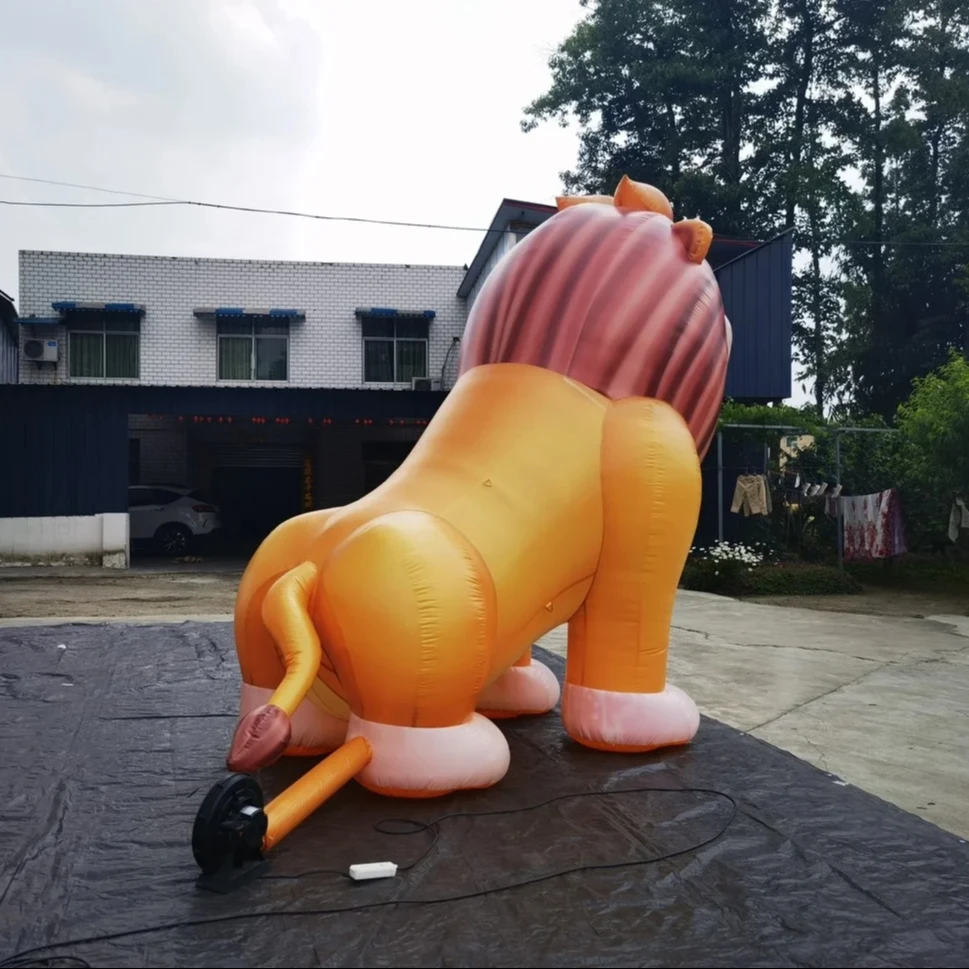 Customized giant inflatable cartoon green lion