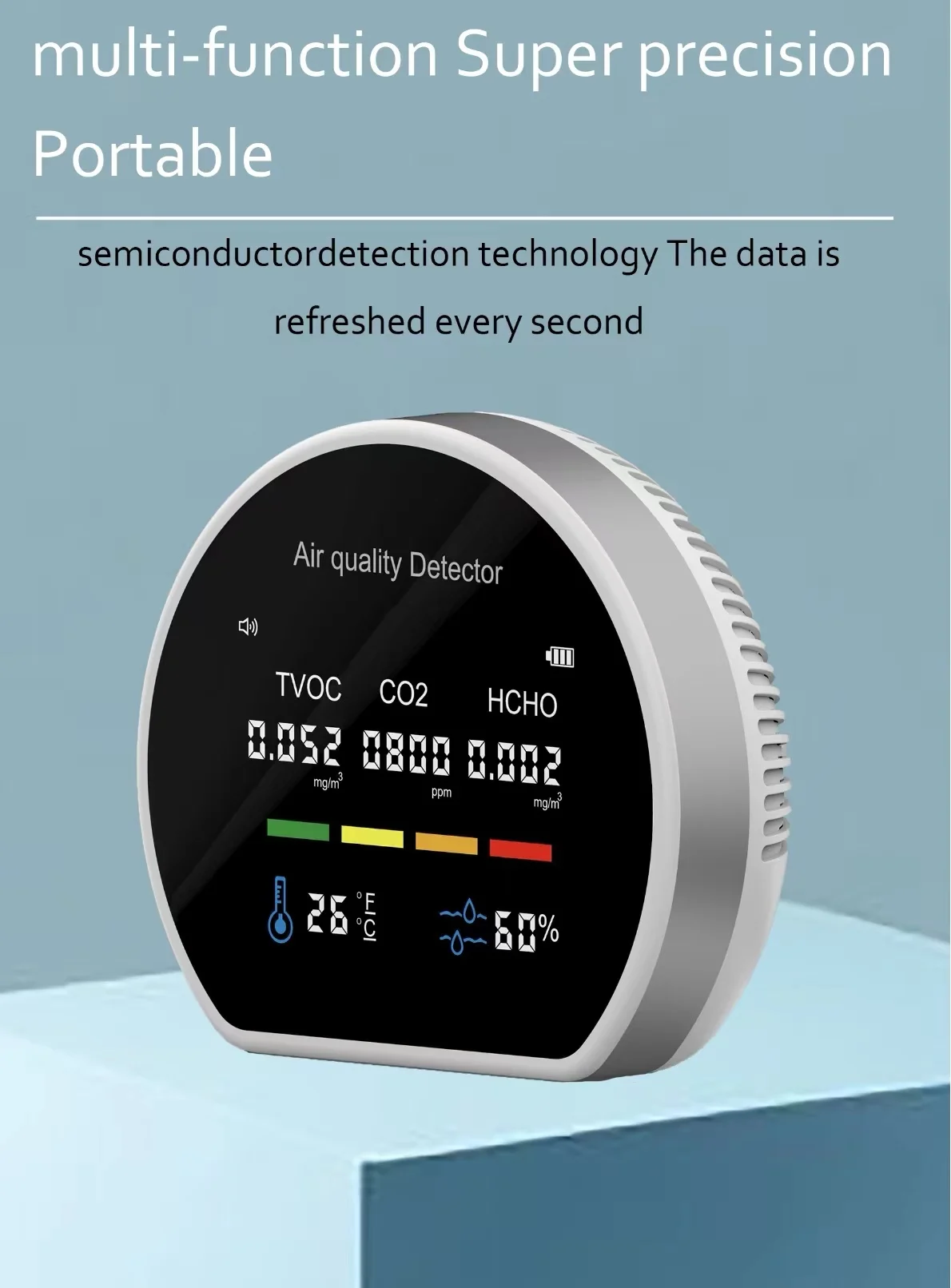 5 in1 Air Quality Monitor Multifunctional Automatic Display Indoor Office Wall Hanging Screen Display Air Detector Purifier