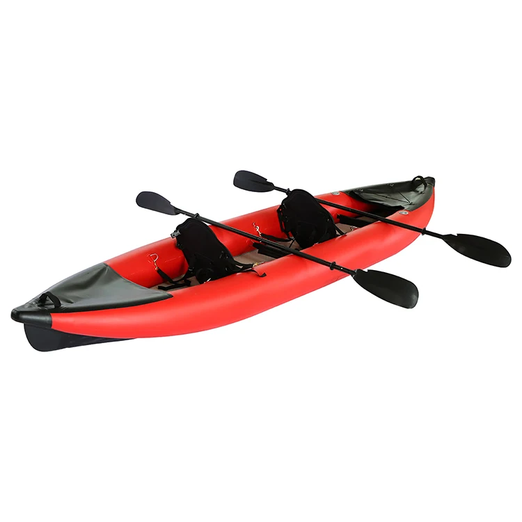 QIBU China Manufacturer Double Seater Inflatable Fishing Kayak With Drop Stitch Floor